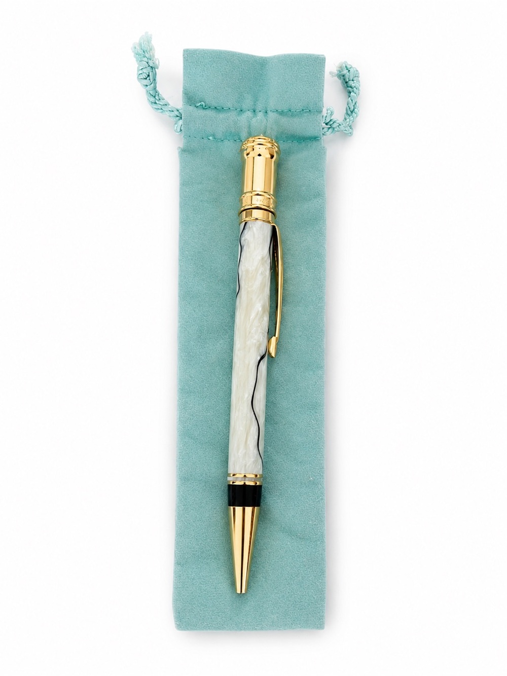 Tiffany & Co. Gold-Tone and White Mother-of-Pearl Ballpoint Pen